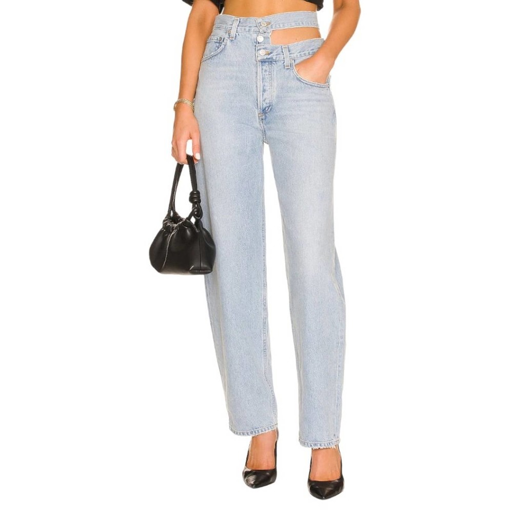 AGOLDE Relaxed Straight Leg Ultra-high Broken Waistband Jean - Picture 2 of 6